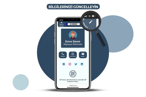 Bul Beni QR Araç Cam Etiketi Karekod Numaratör