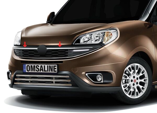 OMSA Fiat Doblo 2 Krom Ön Panjur Çıtası 2 Parça 2021 ve Sonrası