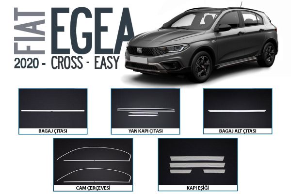 OMSA Fiat Egea Cross Easy Krom Aksesuar Seti 18 Parça 2020 ve Sonrası