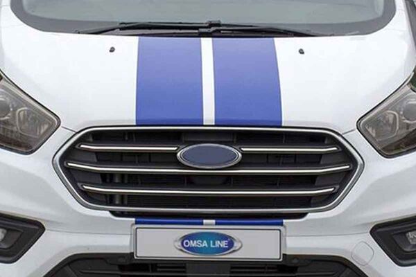 OMSA Ford Transit Tourneo Custom Krom Ön Panjur Çerçevesi 4 Parça 2018 ve Sonrası