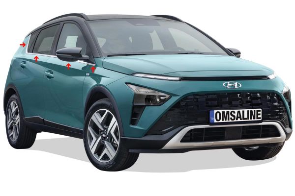 OMSA Hyundai Bayon Krom Cam Alt Çıtası 8 Parça 2021 ve Sonrası