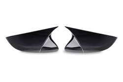 Body Kit » Plastik - Hyundai Elantra Yarasa Ayna Kapağı Sinyalli Piano Siyah ABS 2016-2020 Arası