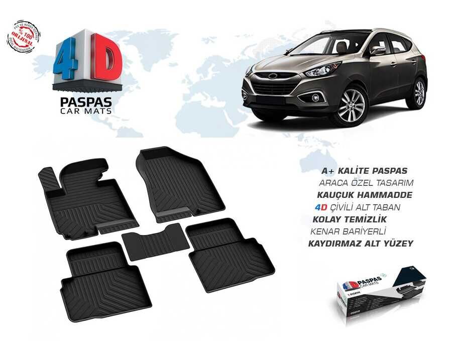 Hyundai İx35 4D Havuzlu Paspas Siyah 2009-2015 Arası