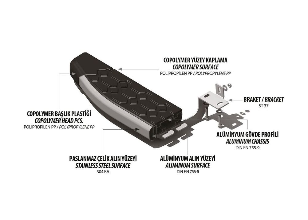 OMSA Jeep Commander Blackline Yan Basamak Alüminyum 2006-2010 Arası