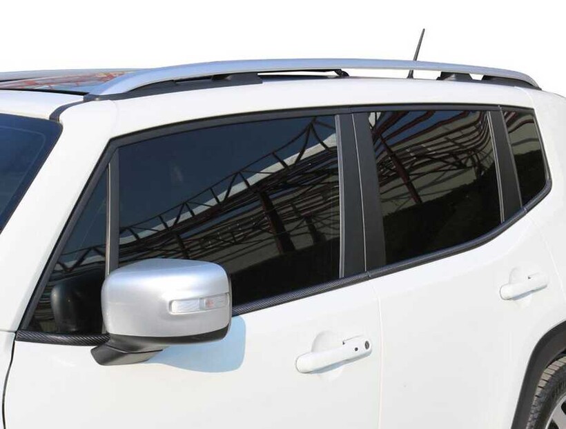 Karbon Aksesuarlar - Jeep Renegade Karbon Cam Alt Çıtası 6 Parça 2014 ve Sonrası