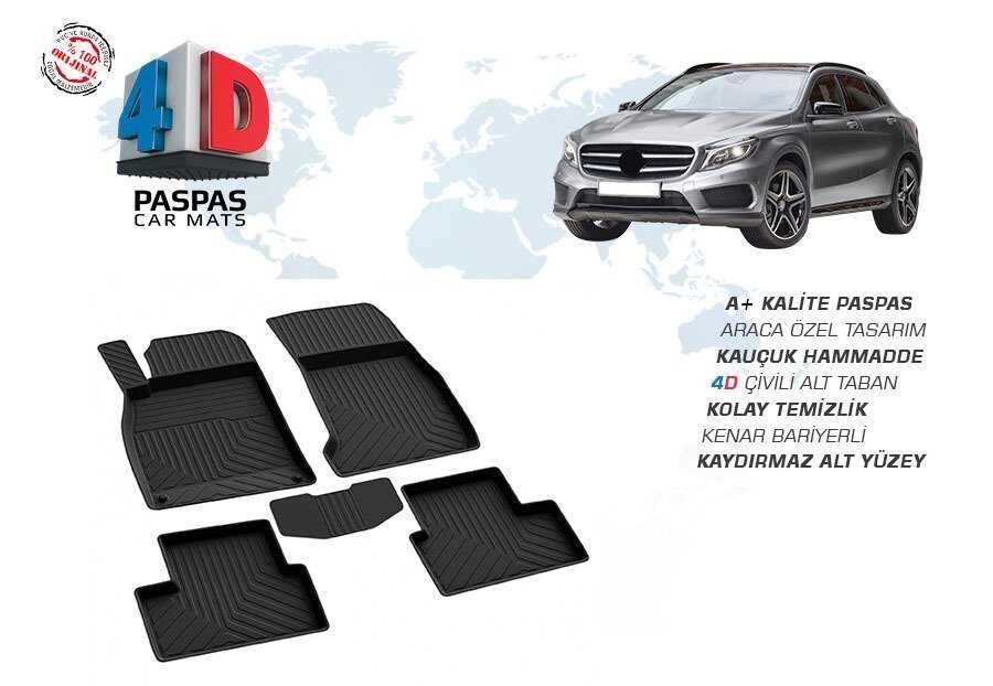 Mercedes GLA Class 4D Havuzlu Paspas Siyah 2013 ve Sonrası