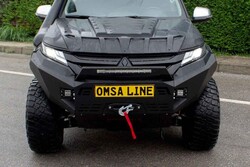 Ön Korumalar - Mitsubishi L200 Dakar Ön Tampon Siyah Sensörlü Ledbarlı Karter Koruma 2019 ve Sonrası
