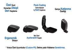 OMSA Dacia Logan MCV Kol Dayama Siyah Sürgülü 2006-2020 Arası - Thumbnail