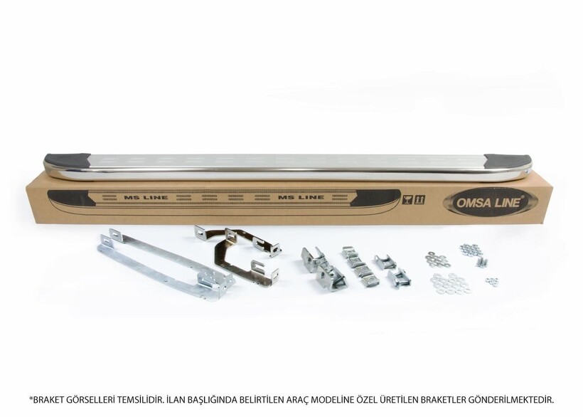 OMSA Ford Connect Ms Line Yan Basamak Alüminyum Uzun Şase 2002-2014 Arası - Thumbnail