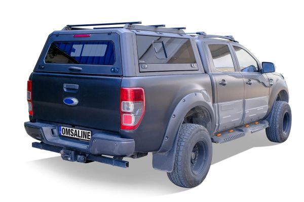 OMSA Ford Ranger Omcap Camlı Kabin Paslanmaz Çelik Sürgülü Yan Camlar 2011-2022 Arası