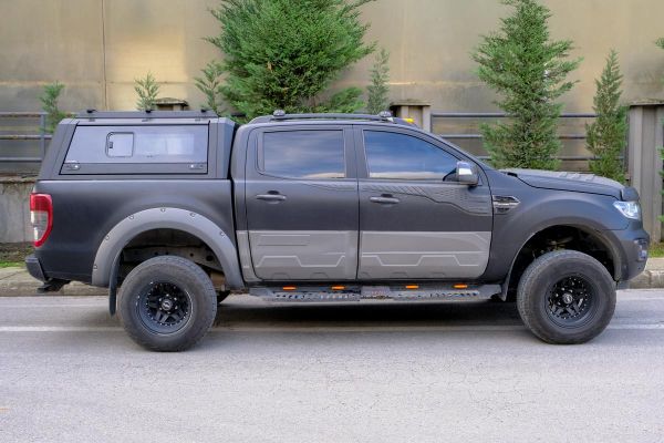 OMSA Ford Ranger Omcap Camlı Kabin Paslanmaz Çelik Sürgülü Yan Camlar 2011-2022 Arası