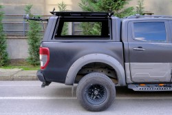 OMSA Ford Ranger Omcap Camlı Kabin Paslanmaz Çelik Sürgülü Yan Camlar 2011-2022 Arası - Thumbnail