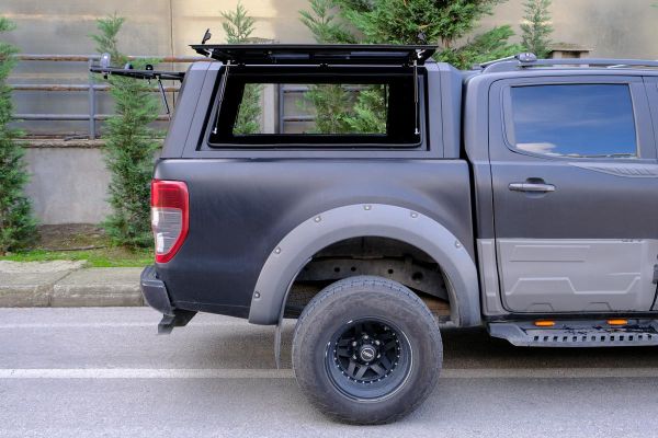 OMSA Ford Ranger Omcap Camlı Kabin Paslanmaz Çelik Sürgülü Yan Camlar 2011-2022 Arası