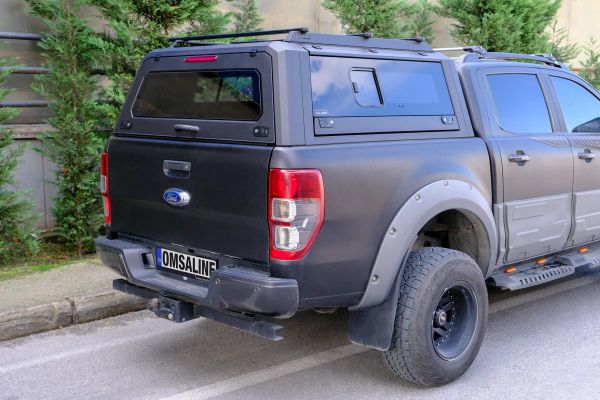 OMSA Ford Ranger Omcap Camlı Kabin Paslanmaz Çelik Sürgülü Yan Camlar 2011-2022 Arası