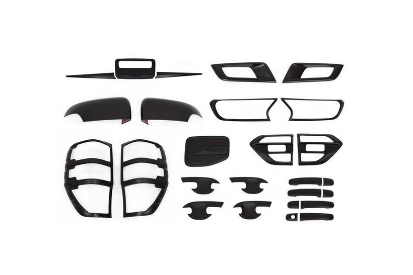 Krom Aksesuar » Omsa - OMSA Ford Ranger Wiltrack Siyah Krom 9'lu Set ABS 2015-2022 Arası
