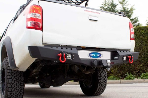 OMSA Mitsubishi L200 Dakar Çelik Arka Tampon Ledli Sensörlü-Sensörsüz 2019-2023 Arası