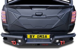 Arka Korumalar - OMSA Mitsubishi L200 Dakar V2 Çelik Arka Tampon Ledli Sensörsüz 2020 ve Sonrası