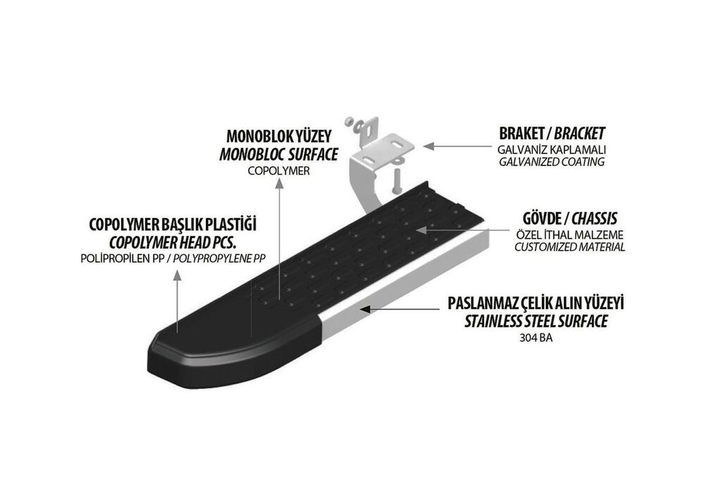 OMSA Peugeot 5008 Nevada Yan Basamak Krom 2016-2023 Arası