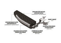 OMSA Peugeot Expert Traveller Blackline Yan Basamak Alüminyum 2017 ve Sonrası - Thumbnail