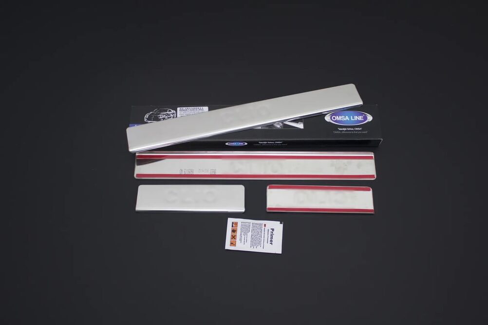 OMSA Renault Clio 5 Krom Kapı Eşiği 4 Parça Taşlı 2019-2025 Arası