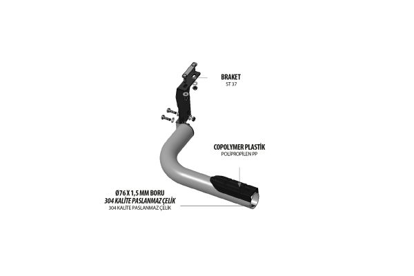 OMSA Ssangyong KGM Musso Arka Koruma Krom Çap:76 2026 ve Sonrası