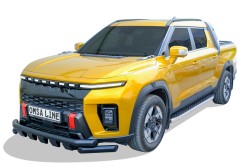 Ön Korumalar - OMSA Ssangyong KGM Musso EV Shark Ön Koruma + Karter Koruma Çap:76 Siyah 2025 ve Sonrası