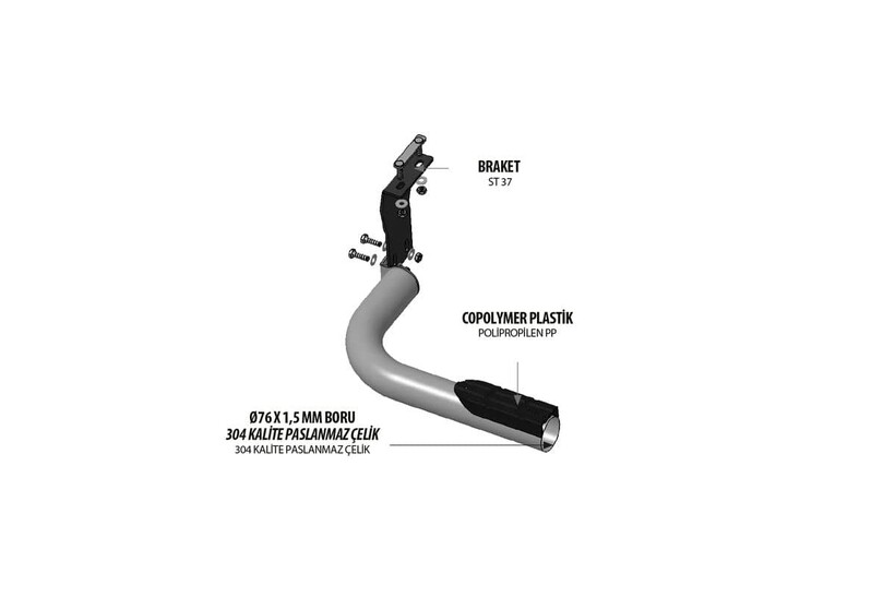 OMSA Toyota Hilux Arka Koruma Çap:70 Krom 2017 ve Sonrası - Thumbnail