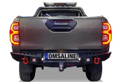 Arka Korumalar - OMSA Toyota Hilux Dakar Çelik Arka Tampon Ledli Sensörlü 2020 ve Sonrası