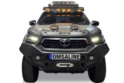 Ön Korumalar - OMSA Toyota Hilux Dakar Çelik Ön Tampon Sensörlü-Sensörsüz 2020-2026 Arası