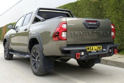 Arka Korumalar - OMSA Toyota Hilux Dakar V2 Çelik Arka Tampon Ledli Sensörsüz 2015 ve Sonrası