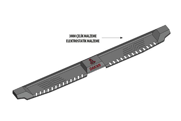 OMSA Toyota Hilux Dakar Yan Basamak Siyah V2 2006-2015 Arası