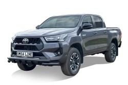 Ön Korumalar - OMSA Toyota Hilux Shark Ön Koruma Çap:76 Siyah 2015 ve Sonrası