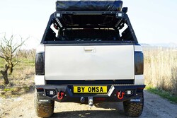 Arka Korumalar - OMSA VW Amarok Dakar V2 Çelik Arka Tampon Ledli Sensörlü 2010-2021 Arası