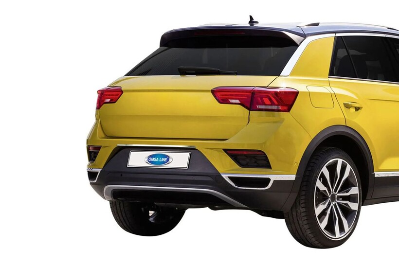 Krom Aksesuar » Omsa - OMSA VW T-Roc Krom Bagaj Çıtası Plaka Üstü 2017-2024 Arası