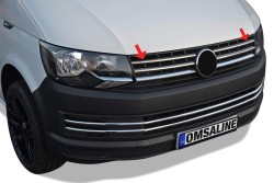 Krom Aksesuar » Omsa - OMSA VW T6 Transporter Siyah Krom Ön Panjur 4 Parça 2015-2019 Arası