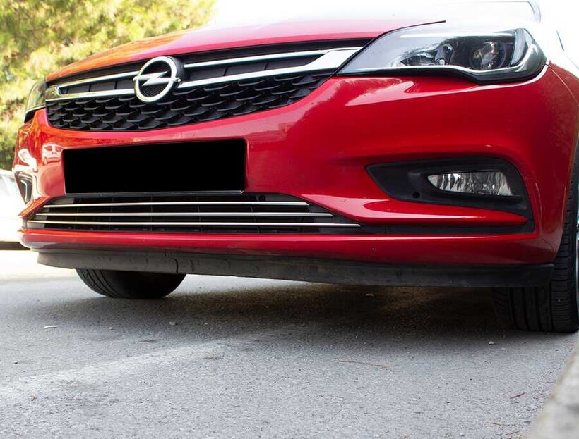 Krom Aksesuar » Omsa - OMSA Opel Astra K Krom Ön Tampon Alt Çıtası 3 Parça Sensörsüz 2015 ve Sonrası
