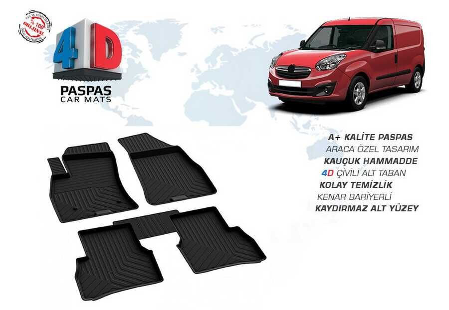 Opel Combo D 4D Havuzlu Paspas Siyah 2010-2018 Arası