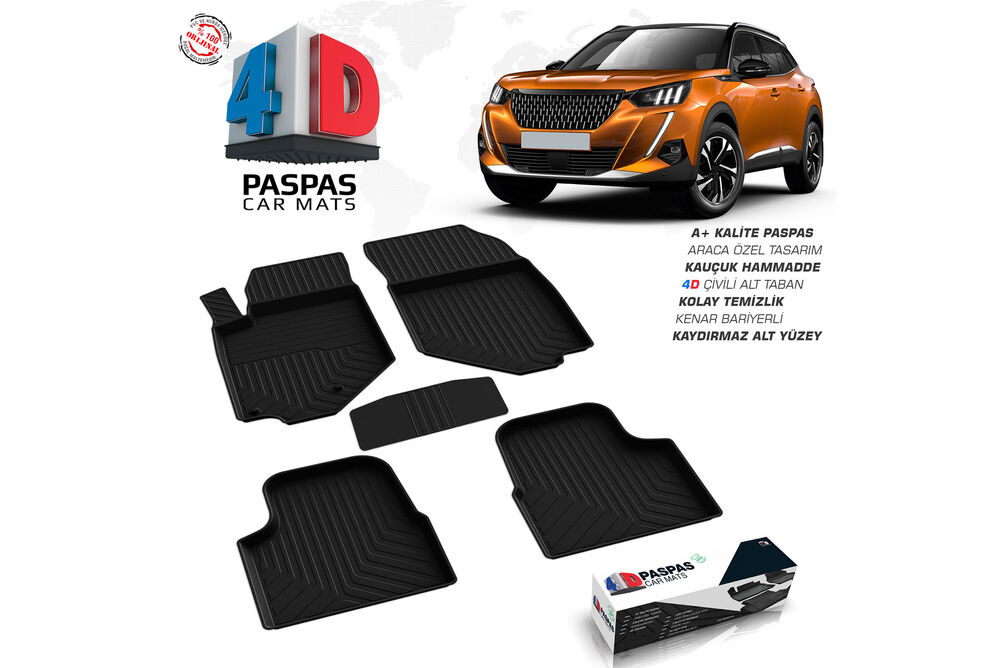 Peugeot 2008 4D Havuzlu Paspas Siyah 2020-2023 Arası