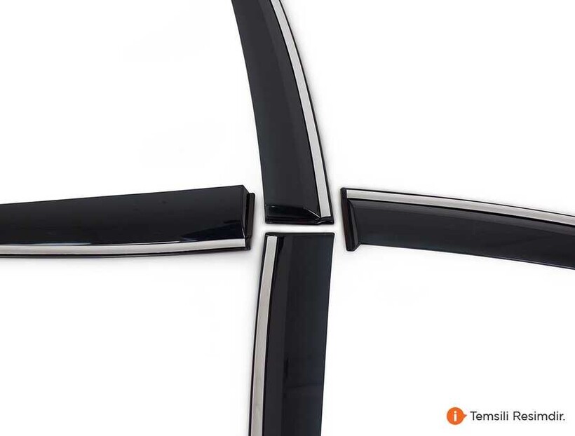 SunPlex Peugeot 301 Kromlu Cam Rüzgarlığı 4 Parça 2012-2020 Arası - Thumbnail
