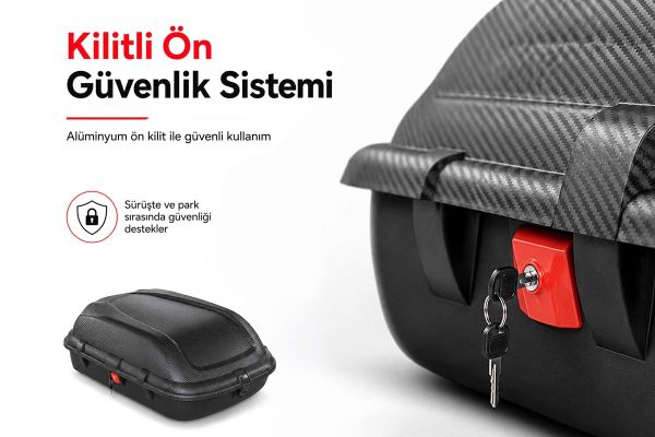 Port Bagaj Bavul 270 Lt Siyah Karbon Desenli