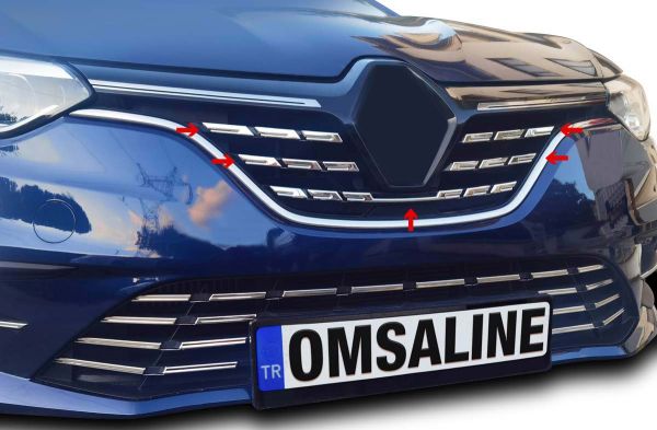 OMSA Renault Megane 4 Sedan Krom Ön Panjur 5 Parça 2021 ve Sonrası