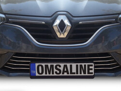 Krom Aksesuar » Omsa - Renault Megane 4 Sedan Krom Ön Tampon Alt Çıta 7 Parça 2016-2020 Arası
