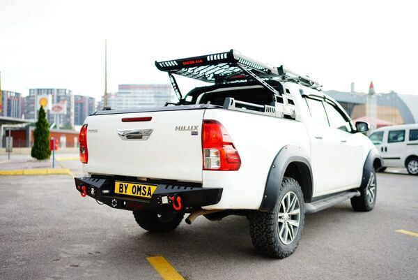 OMSA Toyota Hilux Dakar Çelik Arka Tampon Ledli Sensörlü 2015 ve Sonrası