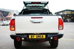 Arka Korumalar - Toyota Hilux Dakar Çelik Arka Tampon Ledli (Sensörsüz) 2015 ve Sonrası