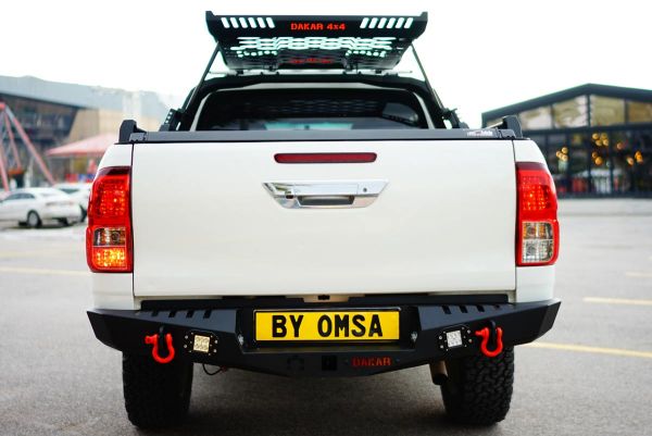 OMSA Toyota Hilux Dakar Çelik Arka Tampon Ledli Sensörsüz 2015 ve Sonrası