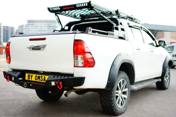 OMSA Toyota Hilux Dakar Çelik Arka Tampon Ledli Sensörsüz 2015 ve Sonrası