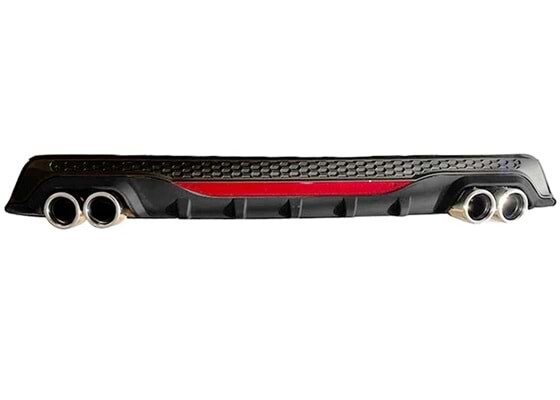 Body Kit » Plastik - Universal Difüzör AMG B 2 Krom Yuvarlak Egzos Mat Siyah ABS