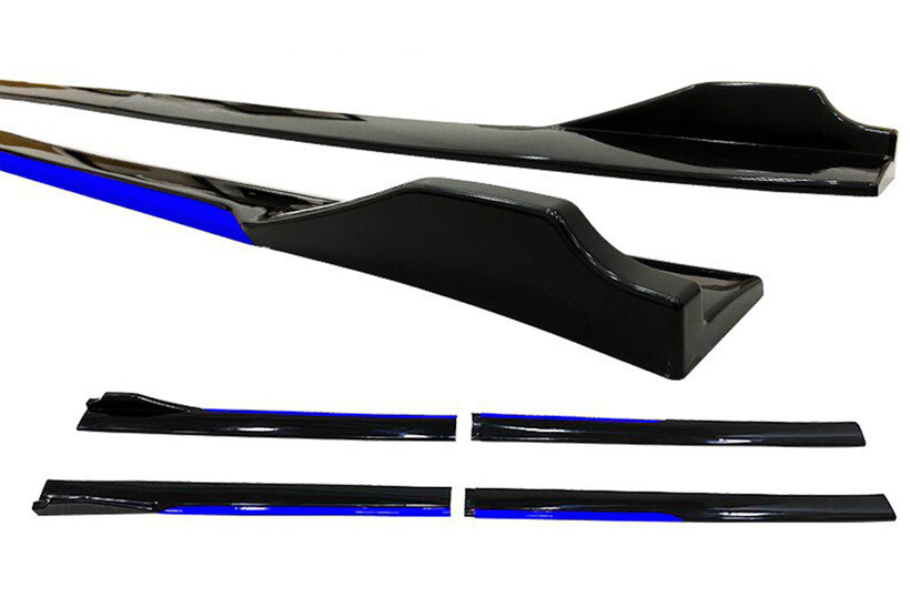Body Kit » Plastik - Universal Race Flaplı Marşpiyel Mavi Piano Black ABS