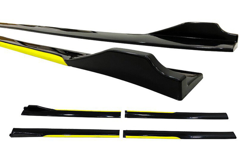 Body Kit » Plastik - Universal Race Flaplı Marşpiyel Sarı/Piano Black ABS