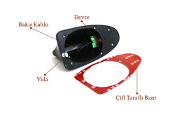 Universal Shark Anten Elektirikli Kırmızı - Thumbnail